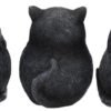 Animal Collection~ Three Wise Fat Cats 8.5cm Figurine, Resin, Black