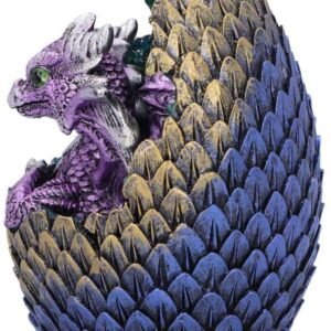 Fantasy Collection~ U5001R0 Purple Geode Home Glittering Hatchling and Egg Figurine, Polyresin, One Size