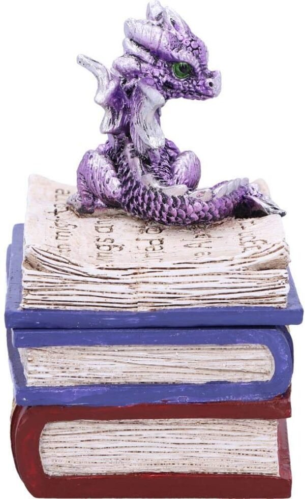 Nemesis Now U5014R0 Purple Dragonling Diaries Dragon Book Box, Polyresin, 11.3cm