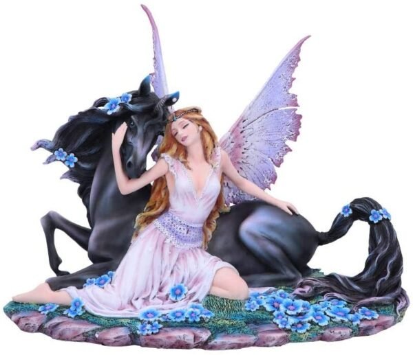 Fantasy Collection~ Spirit Bond Purple Pink Unicorn Fairy Companion Figurine, Polyresin, One Size