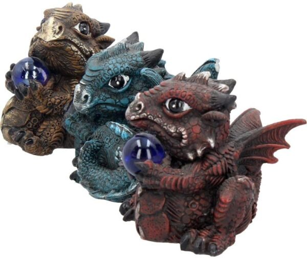 Fantasy Collection~ Citrene Aquamarine Ruby Set of 3 8cm, Resin, Multi-Coloured