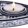 Wiccan Collection~Black and White Spirit Board Tea Light Holder, Polyresin, 9.5cm