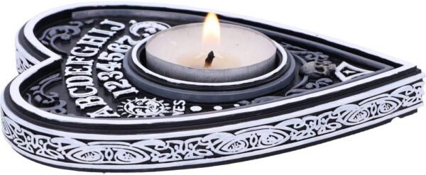 Wiccan Collection~Black and White Spirit Board Tea Light Holder, Polyresin, 9.5cm