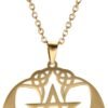 Witchcraft~cooltime Stainless Steel Pentacle Pendant Necklace Pentagram Celtic Knot Star Circle Crescent Charm Jewelry
