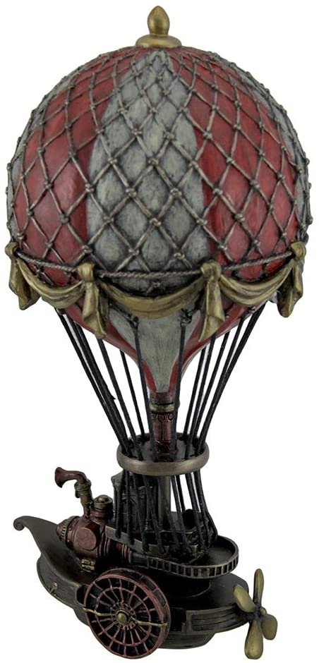 Magic  Collection~Hand Painted Steampunk Hot Air Balloon Fantasy Statue