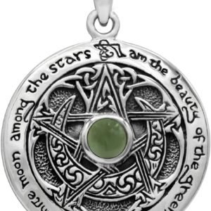 616nhWRC6nL._AC_SL1200 Sterling Silver Moldavite Moon Goddess Pentacle Pendant