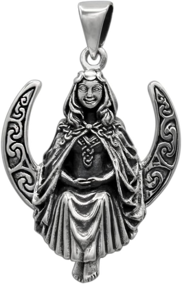 Sterling Silver Seated Moon Goddess Pendant