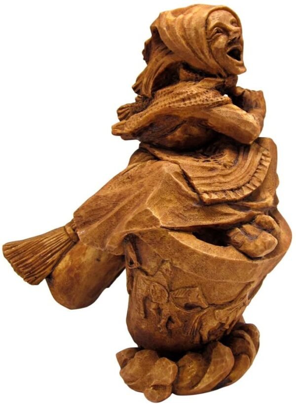 Magicun Altar~Dryad Design Russian Folklore Baba Yaga Statue Wood Finish