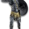 Magic  Collection~Spartan Warrior with Sword and Hoplite Shield Statue Silvered/Gold Accents