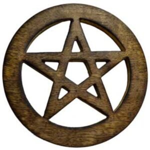 Witchcraft~Pentagram Altar Tile 4" (Brown) (Brown) (Black) (Brown)