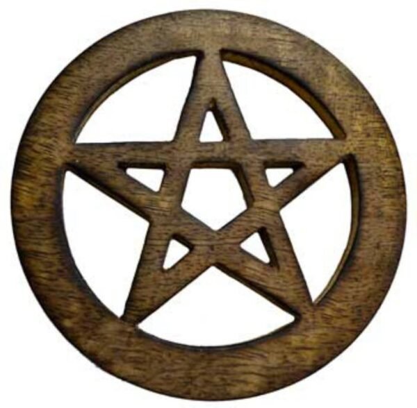 Witchcraft~Pentagram Altar Tile 4" (Brown) (Brown) (Black) (Brown)