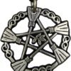 Soloman Pentant~Pewter Brooms of Elder Druid Pentacle Pendant Necklace