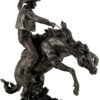 Magic  Collection~Bronzed Rodeo Cowboy and Bucking Bronco Statue 13 Inches Tall