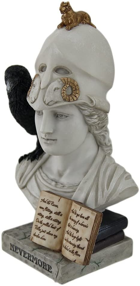 Magicun  Collection~The Raven Nevermore On Pallas Athena Bust Statue