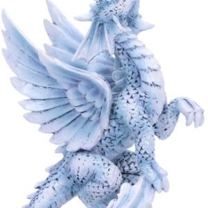 Artist Collections~ Anne Stokes Age Small Silver Dragon Figurine, White, 11.5cm