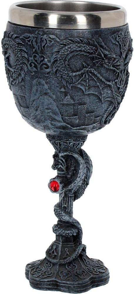Fantasy Collection~ Protector Goblet 18.75cm, Resin w/Stainless Steel Insert, Black