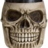 Dark Collection~NEM3933 Grinning Skull Tankard Mug 14cm Ivory