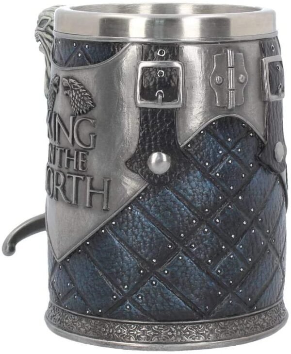 Magicun N.Giftware~B4158M8 King in The North Tankard Game of Thrones Mug 14cm Blue, Resin w/Stainless Steel Insert