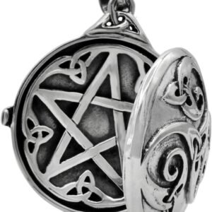 618ZRwvtgBL._AC_SL1200 Sterling Silver Celtic Swirl with Hidden Pentacle Pentagram Locket