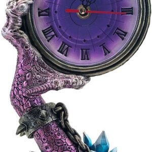 Fantasy Collection~ Slave to Time Dragon Claw Clock, Polyresin, Purple, One Size