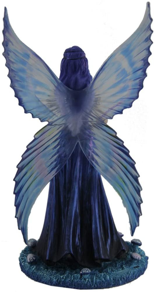 Magicun  Collection~Resin Statues Anne Stokes Enchantment Blue Butterfly Fairy Statue 5 X 10 X 5 Inches Blue