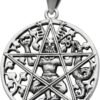 Sterling Silver Pagan God Cernunnos Pentacle Pentagram Pendant