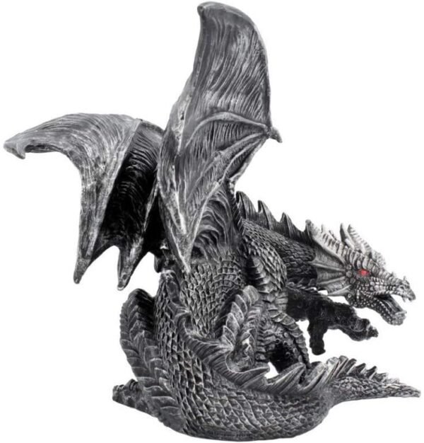 Fantasy Collection~ Obsidian Figurine 25cm Silver, Resin, One Size