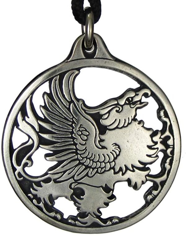 Soloman Pentant~Pewter Gryphon Talisman Griffin Pendant Necklace