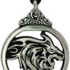 Soloman Pentant~Pewter Howling Wolf Werewolf Necklace Pendant