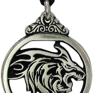 Soloman Pentant~Pewter Howling Wolf Werewolf Necklace Pendant