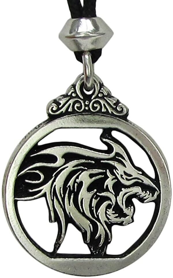 Soloman Pentant~Pewter Howling Wolf Werewolf Necklace Pendant