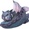 Nemesis Now U4940R0 Little Dream Blue Dragon and Hatchling Sleeping Figurine, Polyresin, 20.3cm