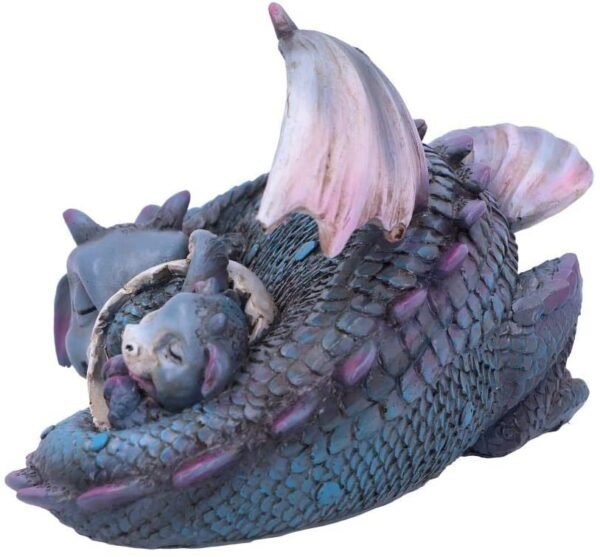 Nemesis Now U4940R0 Little Dream Blue Dragon and Hatchling Sleeping Figurine, Polyresin, 20.3cm