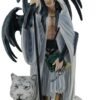 Magic  Collection~Arcana The Magi by Ruth Thompson White Wizard with Tiger and Dragon Statue