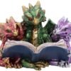 Fantasy Collection~ U5026R0 Tales of Fire Reading Book Dragon Figurine, Polyresin, Multi-Coloured, One Size