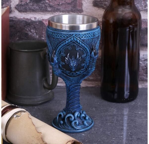 Fantasy Collection~ Draconic Grasp Goblet 17cm, Resin, Blue, One Size
