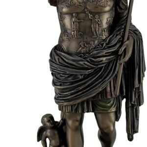 619h2hU8oML._AC_SL1100 Magicun Collection~Augustus of Prima Porta Bronze Finish Augustus Caesar Statue 12 Inch