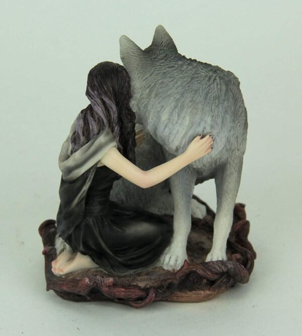 Magic  Collection~Resin Statues Anne Stokes Soul Bond Hand Painted Statue 5 X 5.75 X 5 Inches Gray