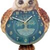 Animal Collection~ Hootin' Tickin' Clock 32cm Blue, MDF