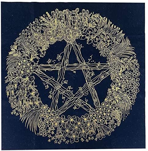 Pentagram Altar Cloth, Astrology Tarot Cards Divination Tablecloth 23.6 " x 23.6 "