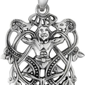 619wTMo00eS._AC_SL1000 Sterling Silver Celtic God Cernunnos Knot Pendant