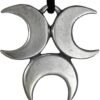 Soloman Pentant~Pewter Crescent Triple Moon Goddess Pendant Necklace