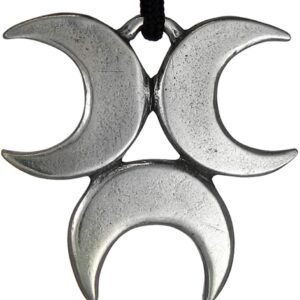 Soloman Pentant~Pewter Crescent Triple Moon Goddess Pendant Necklace