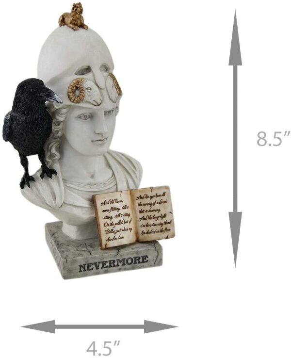 Magicun  Collection~The Raven Nevermore On Pallas Athena Bust Statue