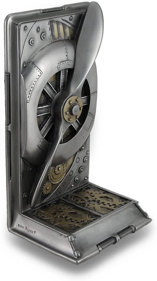 Magic  Collection~Steampunk Metallic Steel/Brass Finished Plane Propeller Single Bookend