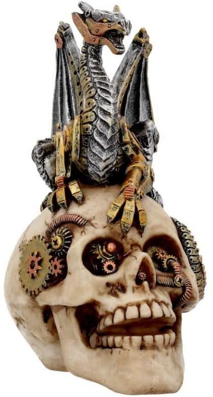 Steampunk Collection~Dragon's Grasp Figurine 22.5cm White, Resin, One Size