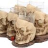 Dark Collection~Six Shooter Skulls (Set of Six) Shot Glasses 14cm Ivory