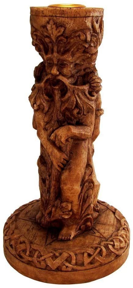 Magicun Altar~Dryad Design God Candle Holder Wood Finish
