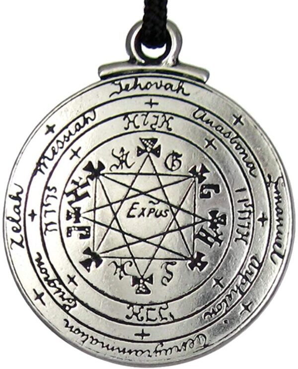 Soloman Pentant~Pewter Pentacle of Solomon Pendant - 1.25 Inch Diameter