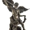 Magic  Collection~Bronzed St. Michael Defeating Lucifer Statue 10 in.
